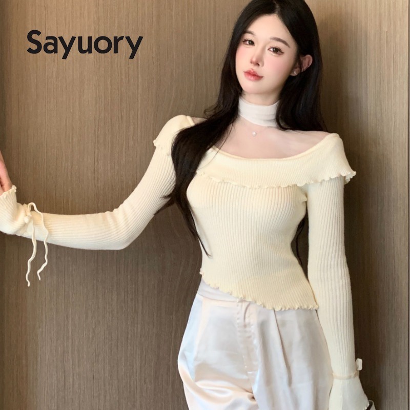 Áo sweater Dệt Kim Phối Lưới Thời Trang Cho Nữ 2023