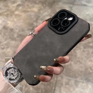 Ốp Điện Thoại Phối Lông Màu Xám Sang Trọng Chống Sốc / Rơi Cho iphone15 14 13 12 11 pro max ixs max xr xs 7 8 g 7 8 plus