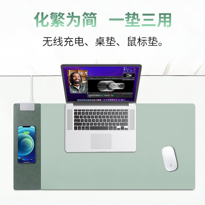 Tấm Lót Chuột Không Dây Sạc Nhanh Thông Minh 15w Màu Trơn