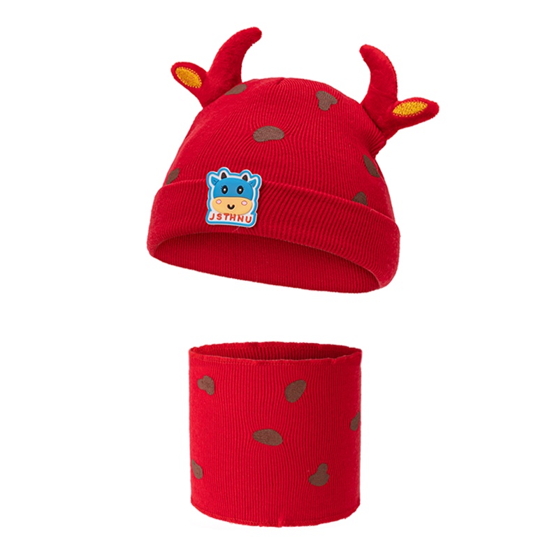 Set Mũ Len + Khăn Choàng Cổ Dễ Thương Cho Bé 0-3 Tuổi