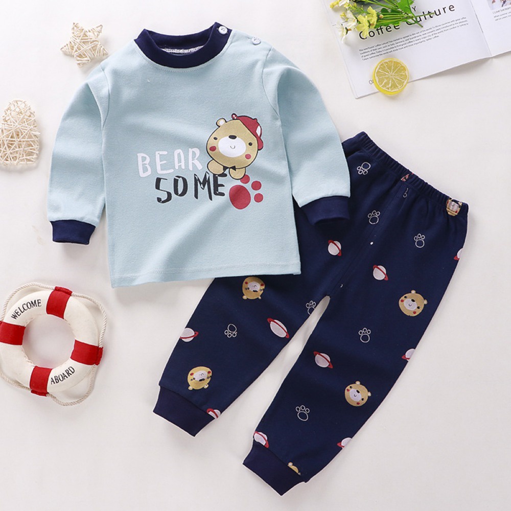 Bộ Đồ Ngủ Bằng cotton Họa Tiết Hoạt Hình Dễ Thương Cho Bé