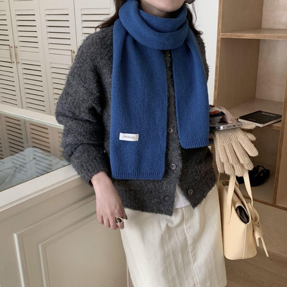 Quillan Khăn Choàng Len cashmere Dệt Kim Màu Trơn Cổ Điển Mùa Đông Cho Nam Và Nữ