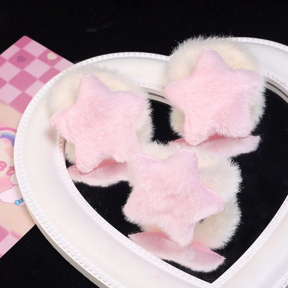 Dây Cột Tóc Đuôi Ngựa Bằng Vải Bông Màu Vàng Sữa Hình Ngôi Sao / Động Vật Hoạt Hình Đa Năng Cổ Điển Cho Bé Gái