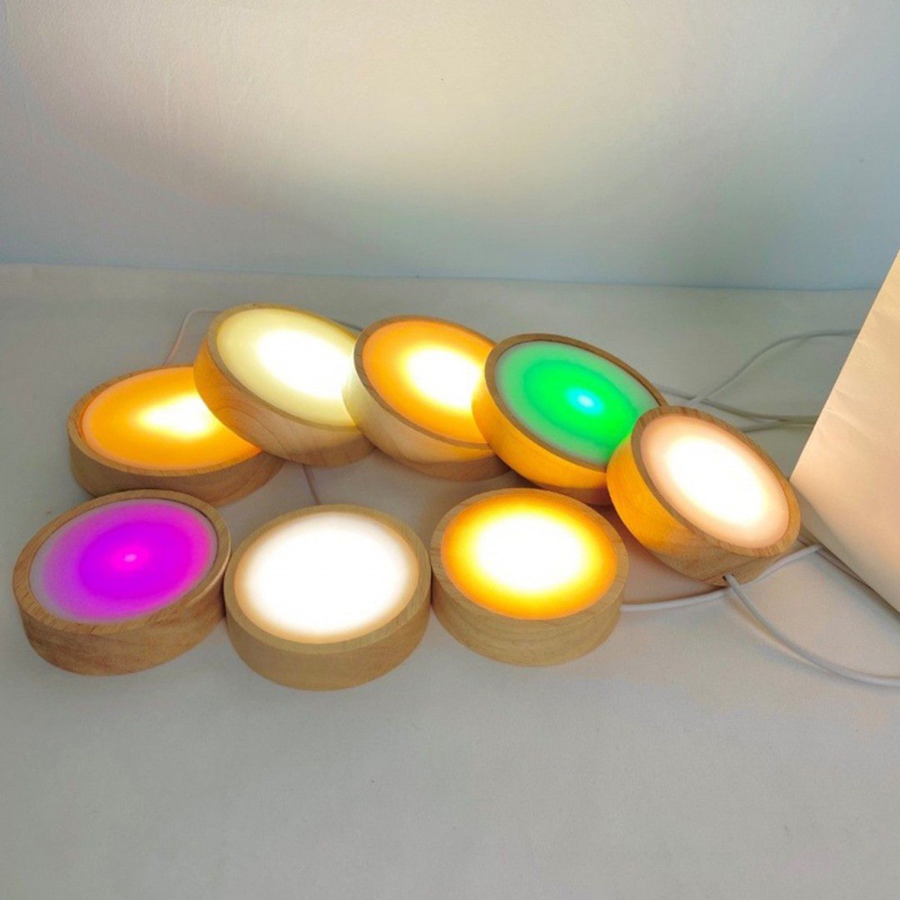 Đế Đèn led 10cm 5v usb Bằng acrylic Pha Lê Có Thể Xoay Làm Giá Đỡ Trưng Bày Trang Trí Phòng Khách / Phòng Ngủ