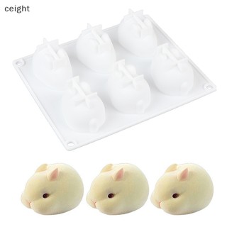 Khuôn silicon làm bánh hình thỏ 3d 6 kiểu