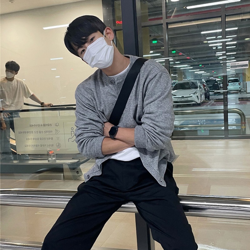 Áo Khoác cardigan Dệt Kim Phong Cách Hàn Quốc Thời Trang Mùa Thu Cao Cấp Cho Nam