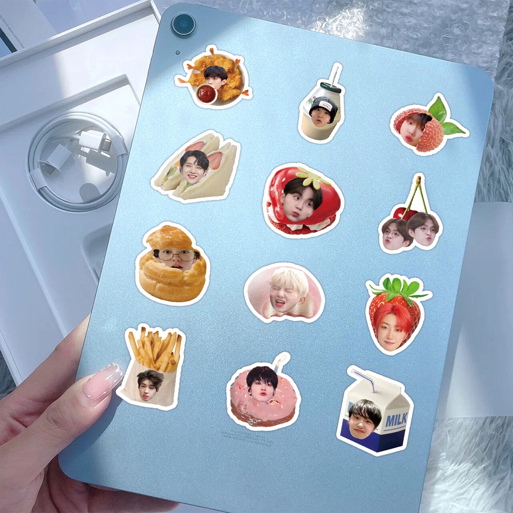 Set 104 Miếng Dán Trang Trí Mũ Bảo Hiểm / Bút Chì In Hình Nhóm Nhạc kpop seventeen