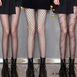 Ahellogirl Quần Tất Mỏng Bằng Lụa Màu Đen Họa Tiết Kim Cương Trái Tim jacquard Nhiều Màu Cho Nữ jk lolita