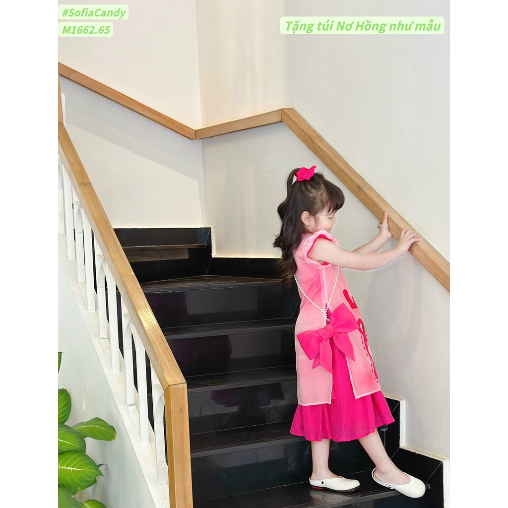 Áo dài gấu dâu hồng