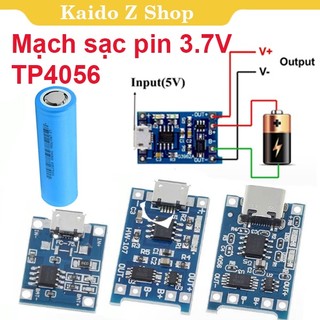 051 mạch sạc pin tp4056 cổng usb micro b / type c