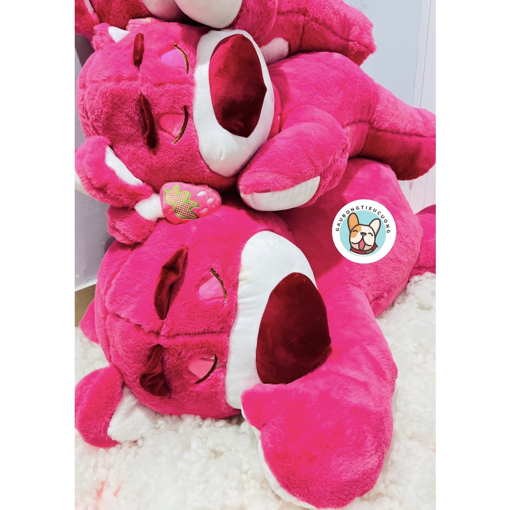 Gấu Bông Gấu Lotso Dâu, Gấu Dâu Gấu Lotso Nằm Ngủ Dễ Thương 50cm 60cm 90cm 1m1