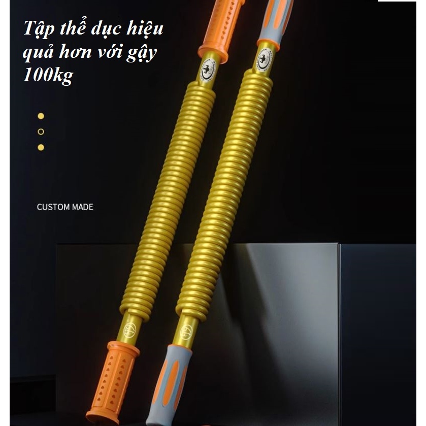 Gậy lò xo tập cơ tay 100kg Queen Dụng cụ bẻ tập cơ tay ngực tập gym thể dục thể thao 30 40 50 60 70 80 90 100 110 120kgT