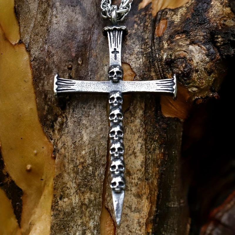 Mới Vòng cổ Mặt Đầu Lâu Phong Cách gothic punk Cho Nam