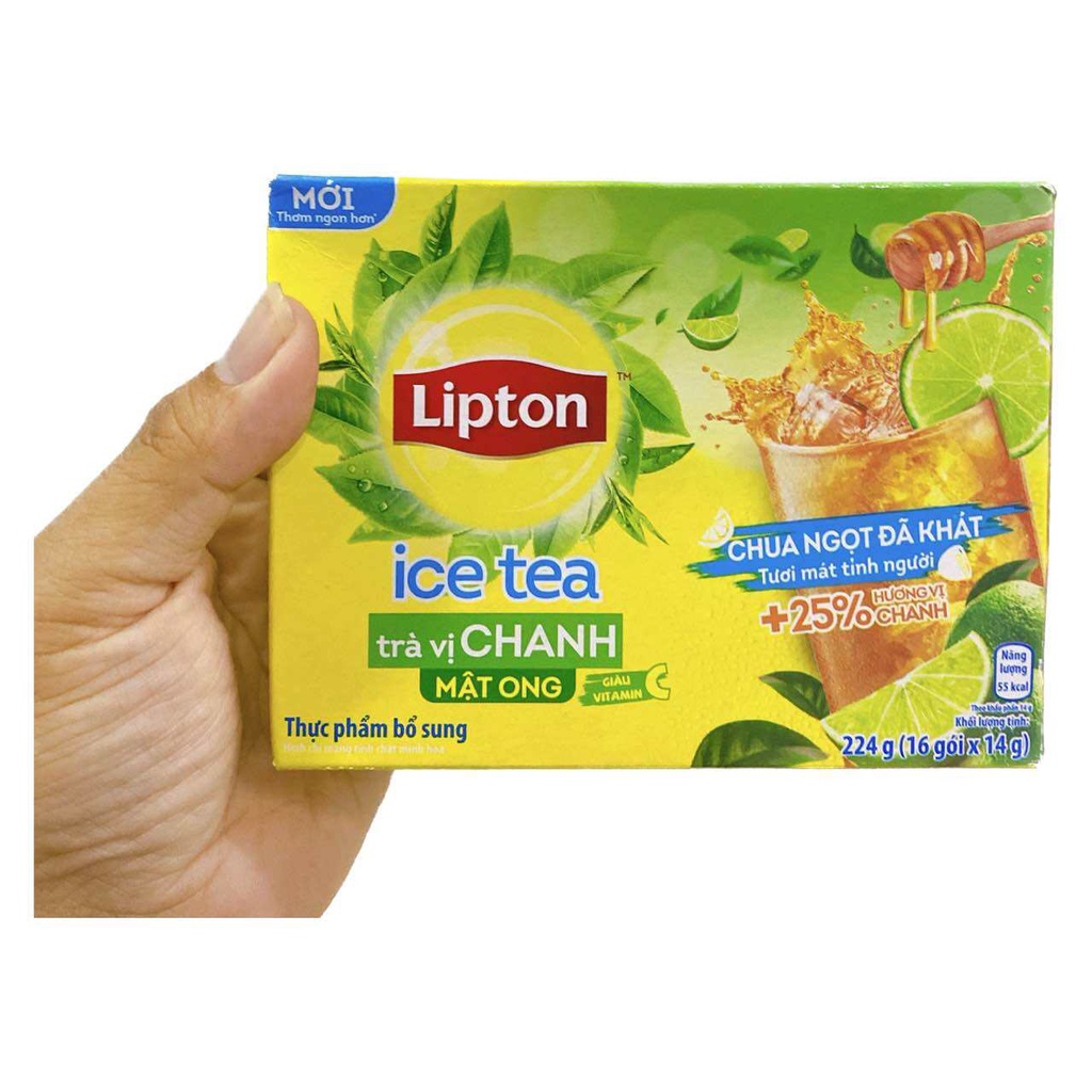 Combo 2 hộp trà hòa tan Lipton chanh mật ong đá .