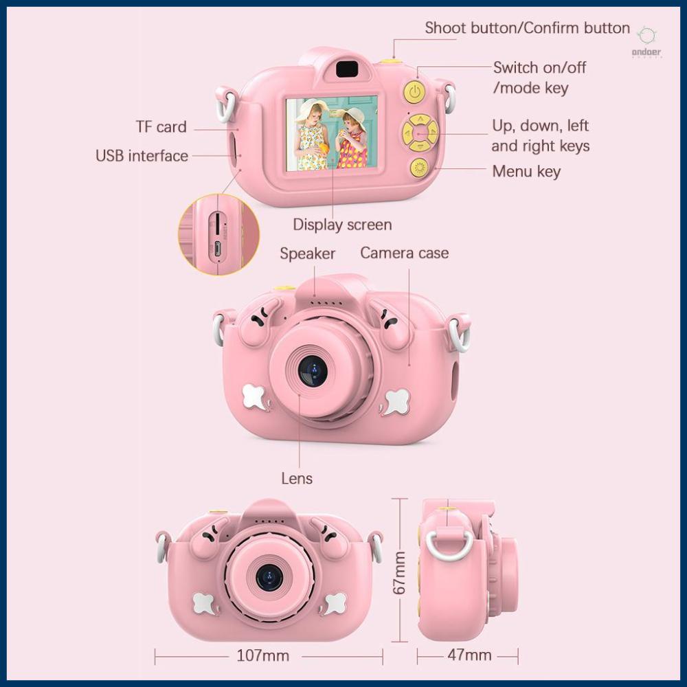 Máy Ảnh Kỹ Thuật Số 1080p hd 12mp Màn Hình 2.0-inch ips Quà Tặng Sinh Nhật Cho Bé Trai Và Bé Gái 3-12 Tuổi