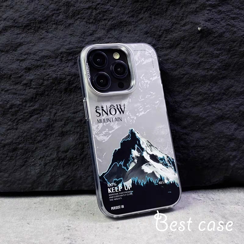 Ốp Điện Thoại Có Giá Đỡ In Hình Núi Bắc Âu Cho iphone 12 13 14 15 pro max