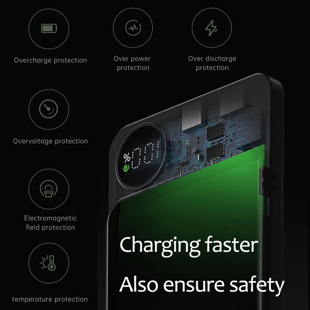 Original PD 20W Pin Sạc Dự Phòng Không Dây Delabo 10000mAh Từ Tính Cho iphone 15 14 13 12 pro max 5000mAh Power Bank