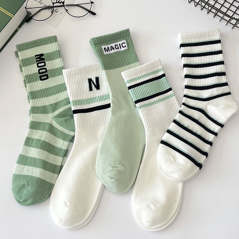 Vớ Thể Thao Họa Tiết Kẻ Sọc Đơn Giản Thời Trang Mới Cho Nam Nữ