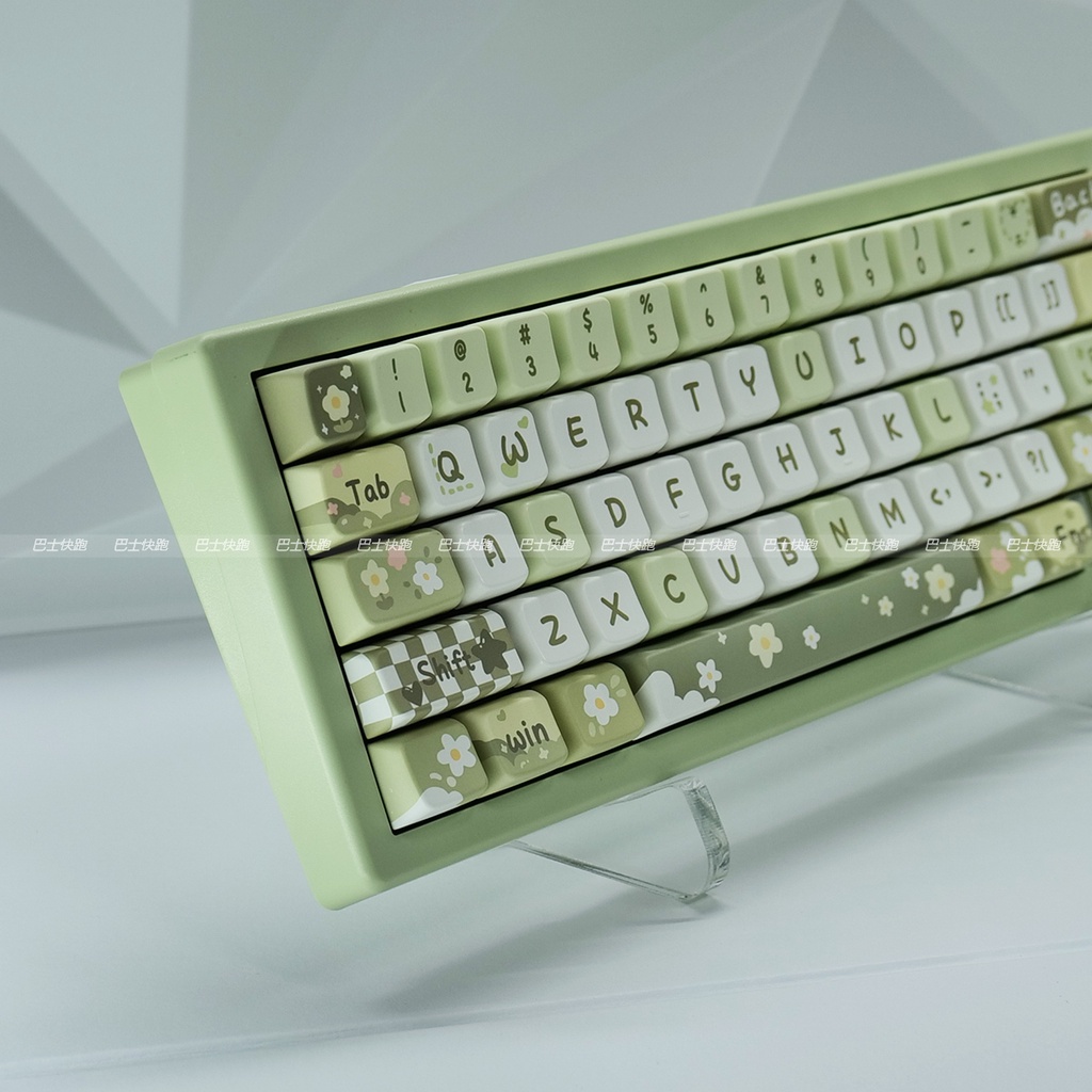 Spring Flowers Keycaps MDA Profile Dễ Thương Xanh Sữa PBT Nhuộm Phụ Bàn Phím Cơ Keycap