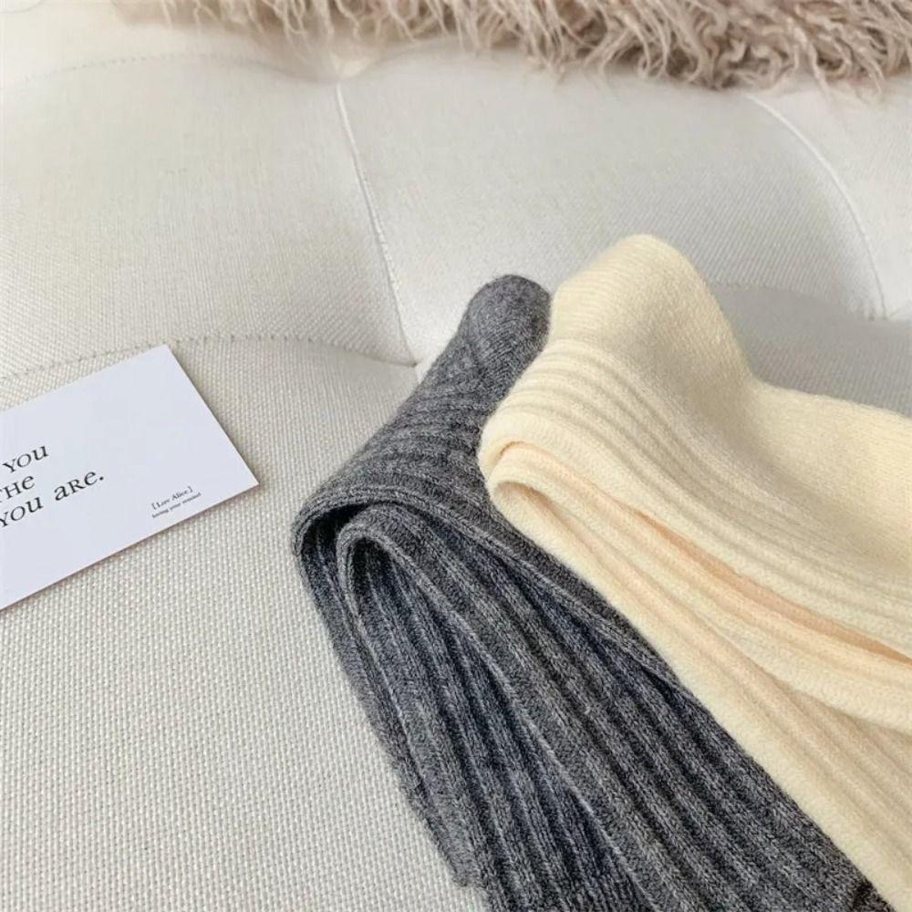 Vớ Len cashmere Dày Dặn Màu Trơn Thoáng Khí Giữ Ấm Mùa Đông Thời Trang Cho Nữ