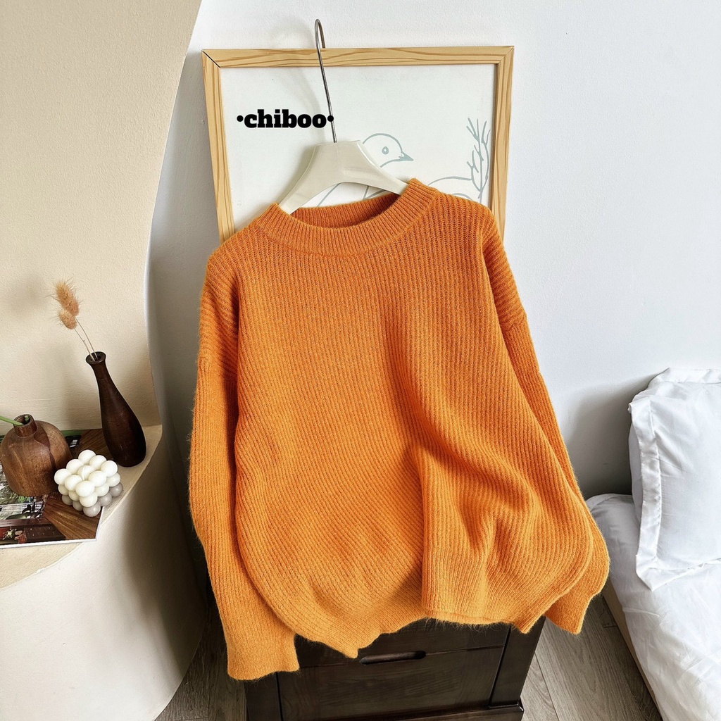 Áo len trơn 23 bảng 4 màu dài tay, áo len cổ tròn  cho nữ