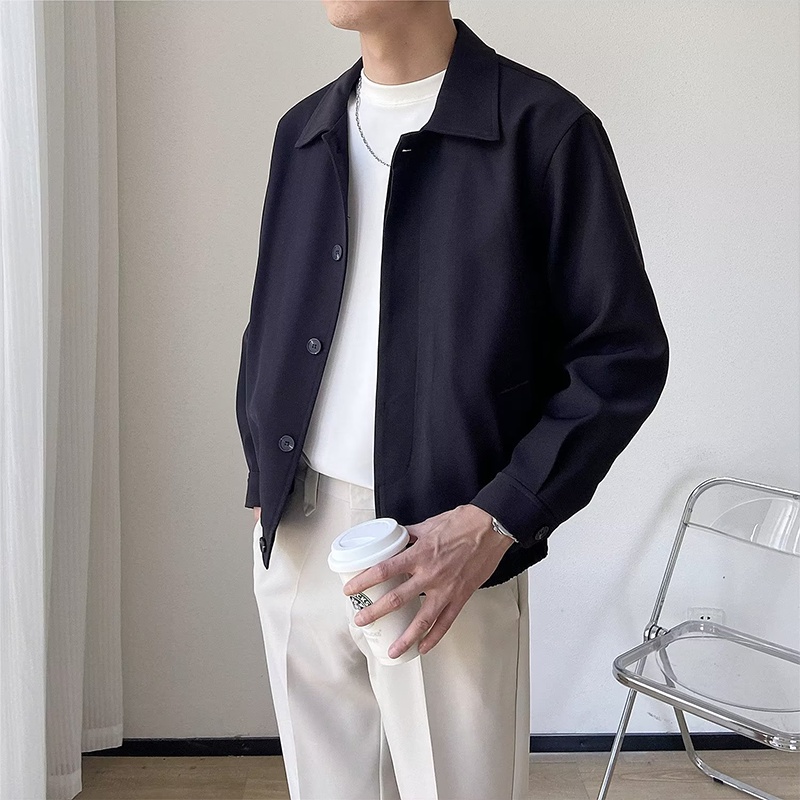 DICHUANGZHE Áo Khoác Dài Tay Màu Sắc Đơn Giản Thời Trang Nhật Bản