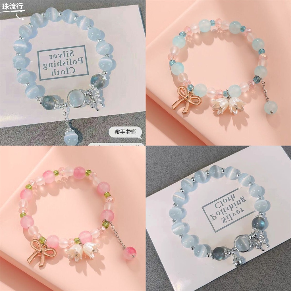 Vòng Đeo Tay diy Hình Bướm Pha Lê lily of the valley Dành Cho Nữ