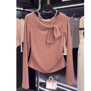 Áo thun nữ dài tay cổ tròn thời trang hàn