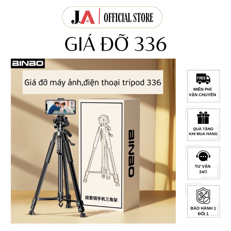 Chân Máy Ảnh Điện Thoại Tripod 3366 Cao 1,4m Khung Hợp Kim Chịu Tải 3kg Tặng Điều Khiển Kẹp Điện Tho