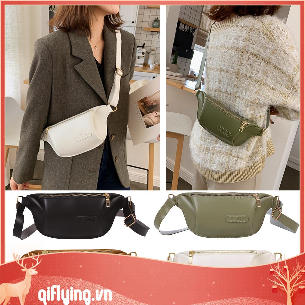 Túi Đeo Hông Nhỏ Bằng Da pu Màu Trơn Thời Trang Thường Ngày Cho Nữ