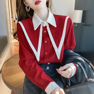 Áo Sơ Mi Mỏng Dáng Rộng Phong Cách Hàn Quốc Thời Trang Xuân Thu Mới Cho Nữ