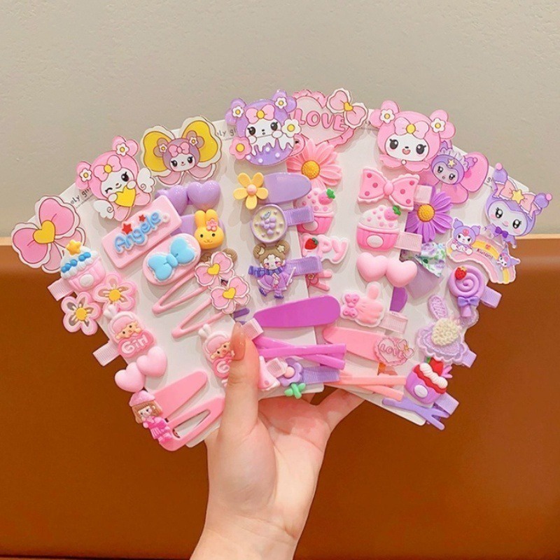 Set 14 Kẹp Tóc Dễ Thương Ngọt Ngào Cho Bé Gái