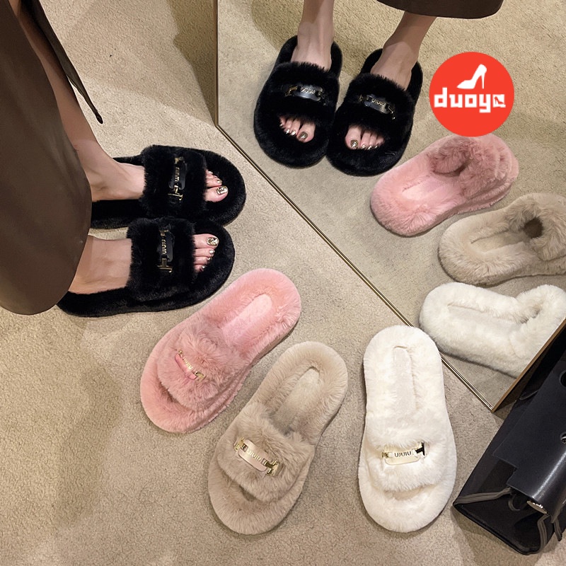 Duooya Dép Bông Đi Trong Nhà / Ngoài Trời Mùa Thu Đông Đế Dày Lông Nhung Màu Hồng Cho Phụ Nữ Mang Thai / Giao Hàng Miễn Phí