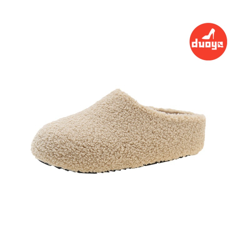 Duooya Dép Bông San Hô cotton Lông Cừu Dày Dặn Ấm Áp Đi Trong Nhà / Ngoài Trời Cho Nữ