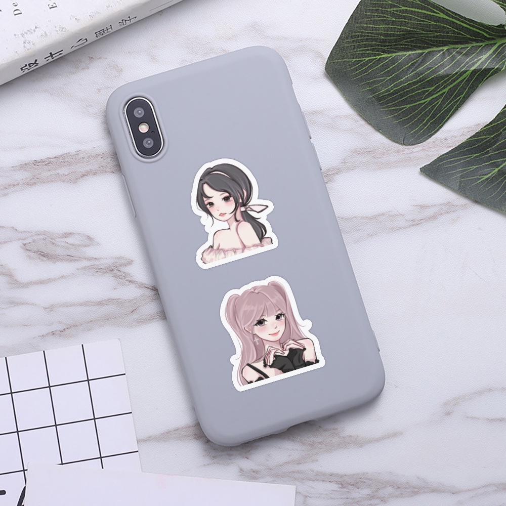 Set 100 Miếng Dán Trang Trí Mũ Bảo Hiểm / Xe Đạp Hình Trái Tim graffiti Dễ Thương