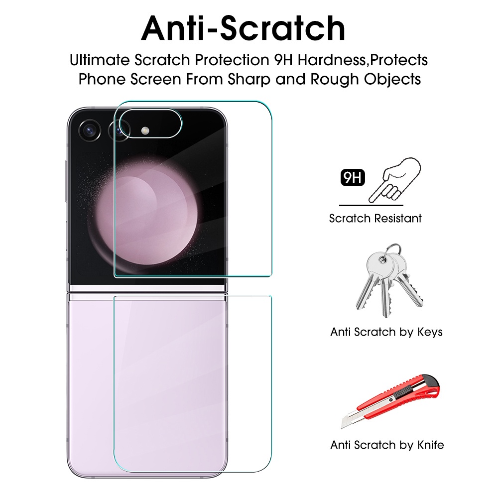 Set 2 Kính Cường Lực Bảo Vệ Màn Hình / Mặt Trước / Sau Chống Trầy Xước Cho samsung galaxy z flip 5