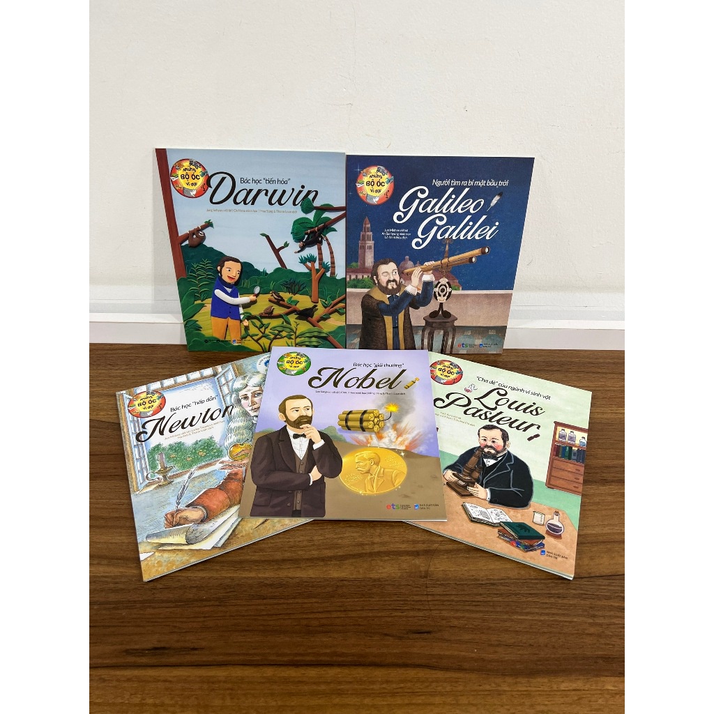 Sách: Lẻ/Combo Những Bộ Óc Vĩ Đại: Darwin + Galileo + Louis + Nobel + Newton - Cùng Nhà Khoa Học Vén Màn Bí Ẩn Nhân Loại