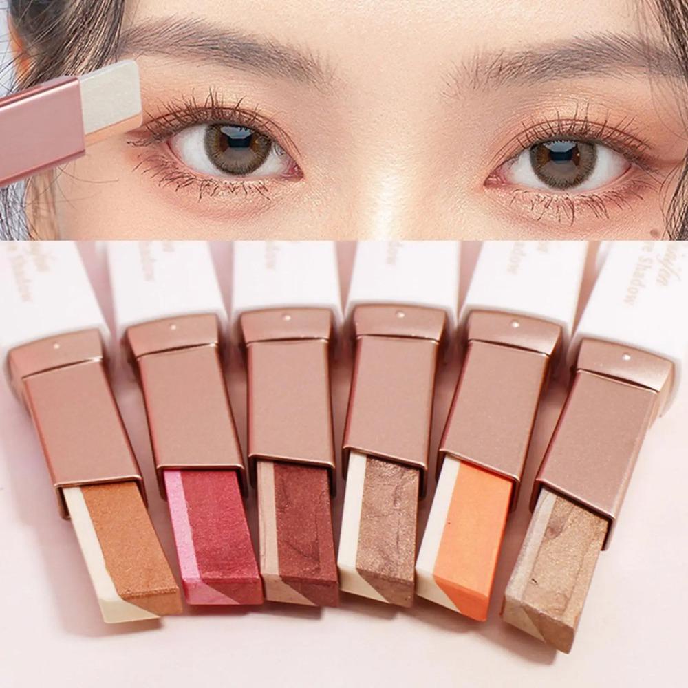 Xixi Phấn Mắt Dạng Thỏi Hai Tông Màu Nhung Ánh Ngọc Trai Lấp Lánh Lâu Trôi Không Thấm Nước