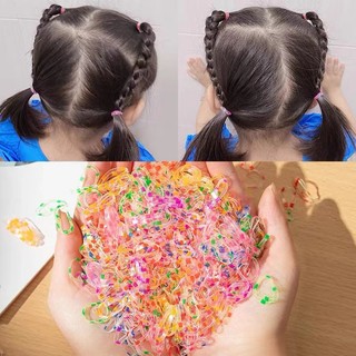 1000 miếng Dây buộc tóc co giãn đầy màu sắc cho trẻ em / Bé gái Getah Ikat Rambut Budak / Dây cao su tóc