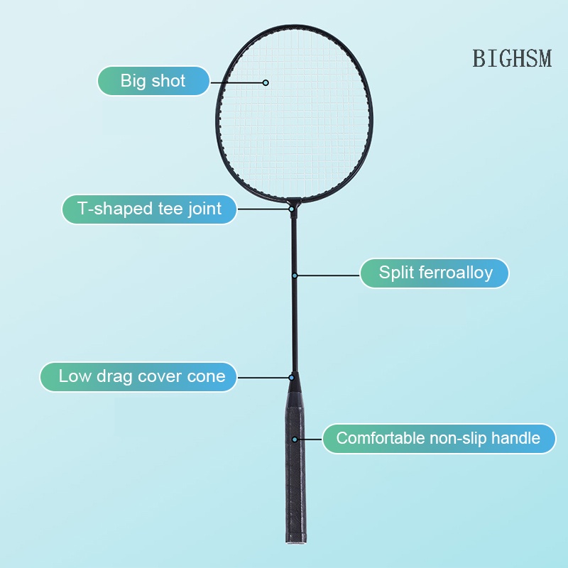 Bighsm set 2 Vợt Cầu Lông Bằng Hợp Kim Siêu Nhẹ Cao Cấp Kèm Túi Đựng Tiện Lợi skk
