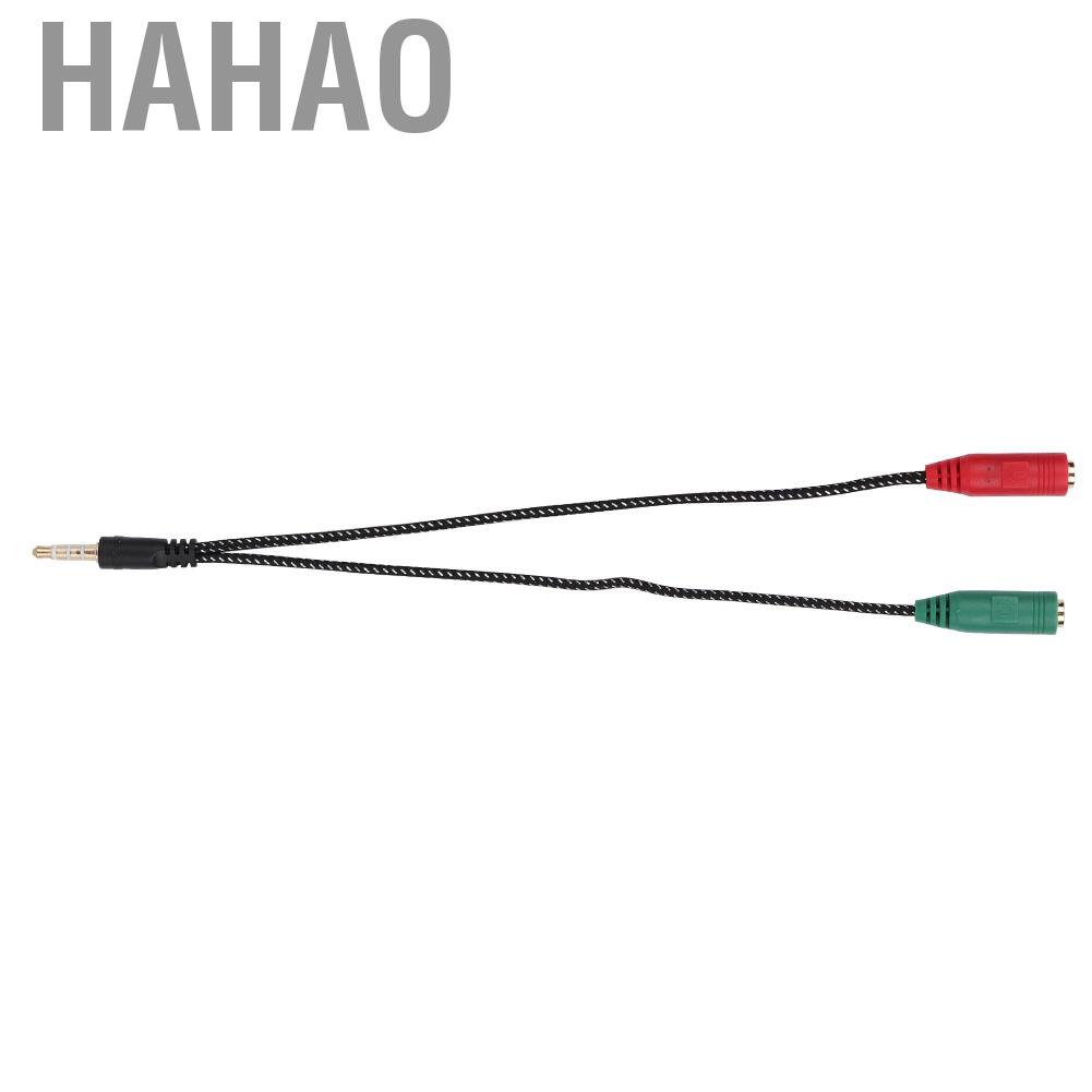 Hahao 3.5mm Double Earphone Microphone Adapter Headset Couple Audio Splitter