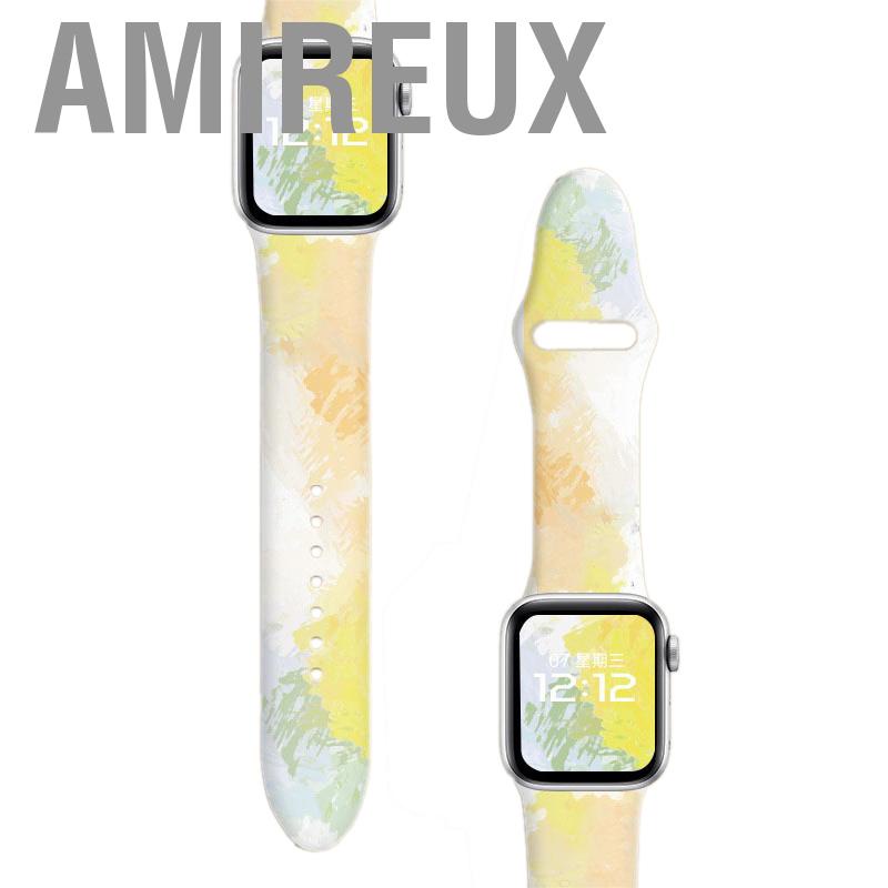 Amireux Floral Printed Smartwatch Band Replacement Soft Silicone Sport Watch Strap for Iwatch 7 Series