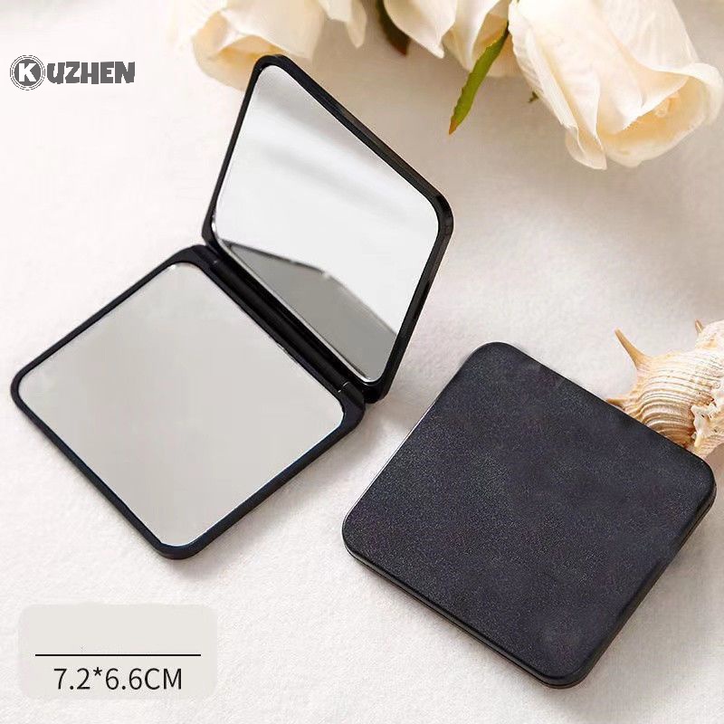 Gương Trang Điểm kuzhen 2 Mặt Hình Vuông mini Bỏ Túi Nhiều Màu Sắc