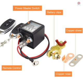 Wireless Remote Car Battery Switch Isolator Power Cut Master Switch with 2 Remotes
