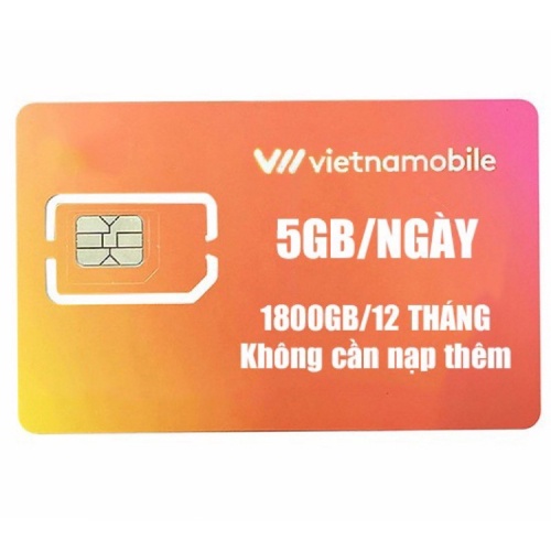 Sim Vietnamobile data 4G 5GB/Ngày 150GB/tháng vào mạng 12 tháng không cần nạp tiền SimtheVNM