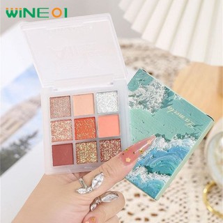 Lameila Trang Điểm Phấn Mắt 9 Màu Phấn Mắt Bảng Lấp Lánh Tự Nhiên Matte Eye Shadow Palette Trang Điểm wine01