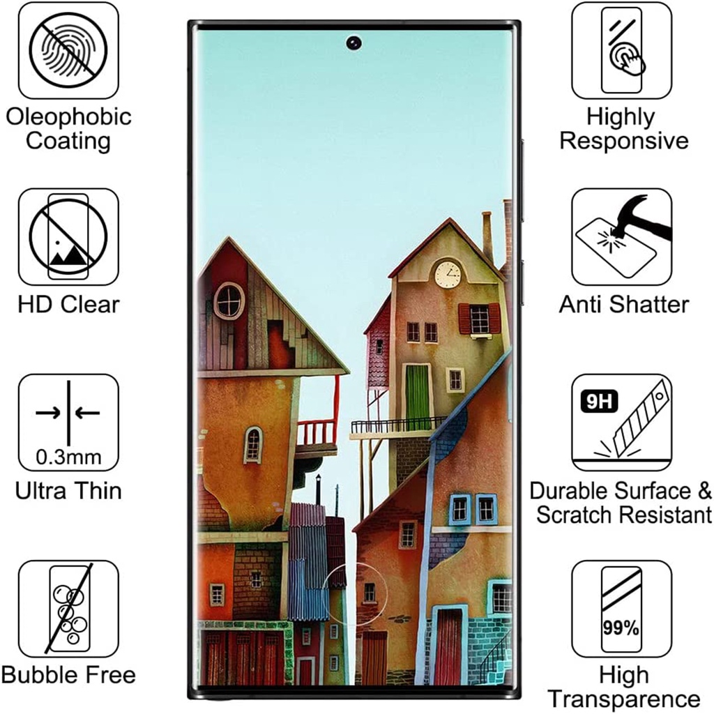 Kính Cường Lực Cong Bảo Vệ Màn Hình Điện Thoại samsung galaxy s23 ultra