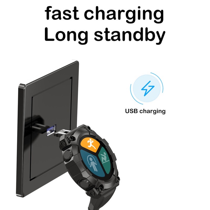 Fd68s Đồng Hồ Thể Thao Thông Minh usb bluetooth Theo Dõi Nhịp Tim / Báo Động ip67 Chống Thấm Nước