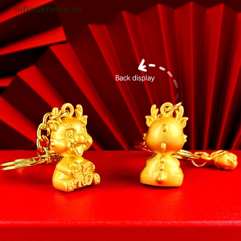 Móc Khóa May Mắn Năm 2024 Hình Rồng Vàng May Mắn Màu Vàng Đồng Dễ Thương Làm Quà Tặng Năm Mới