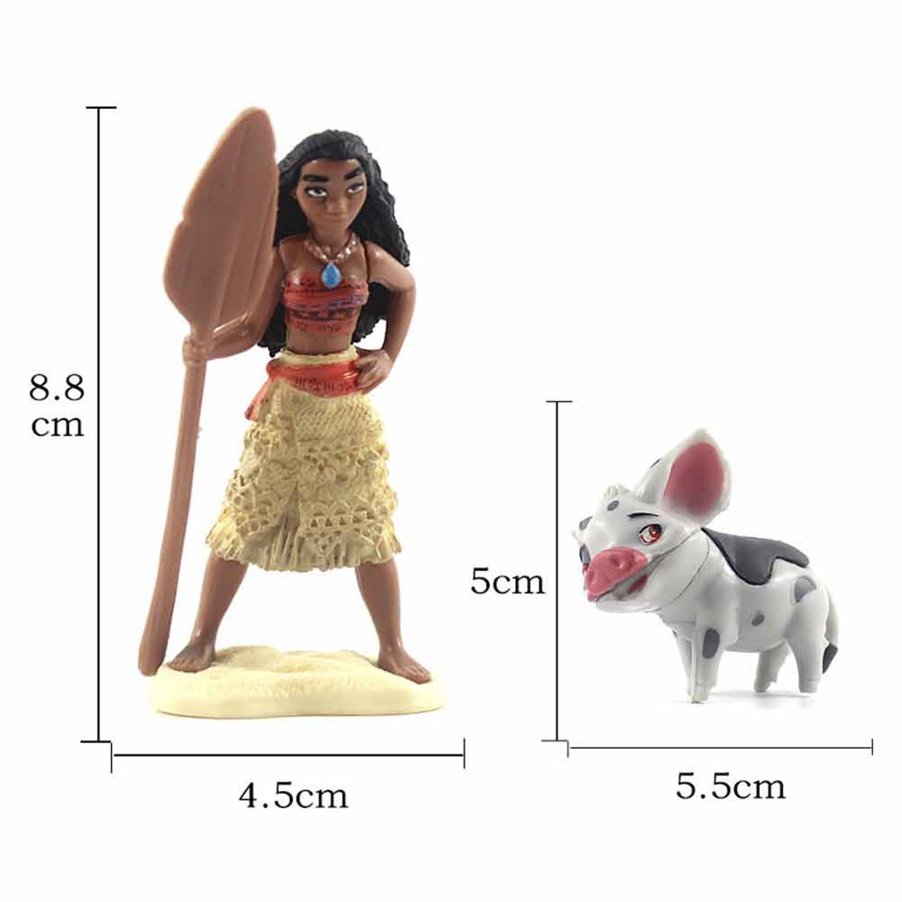 6pcs Ocean Odyssey figurines, Moana cake toppers, decorative toys, baking